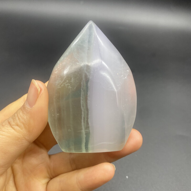天然萤石水滴 创意摆件水晶小摆件桌面摆件手工雕刻件装饰品 图 2