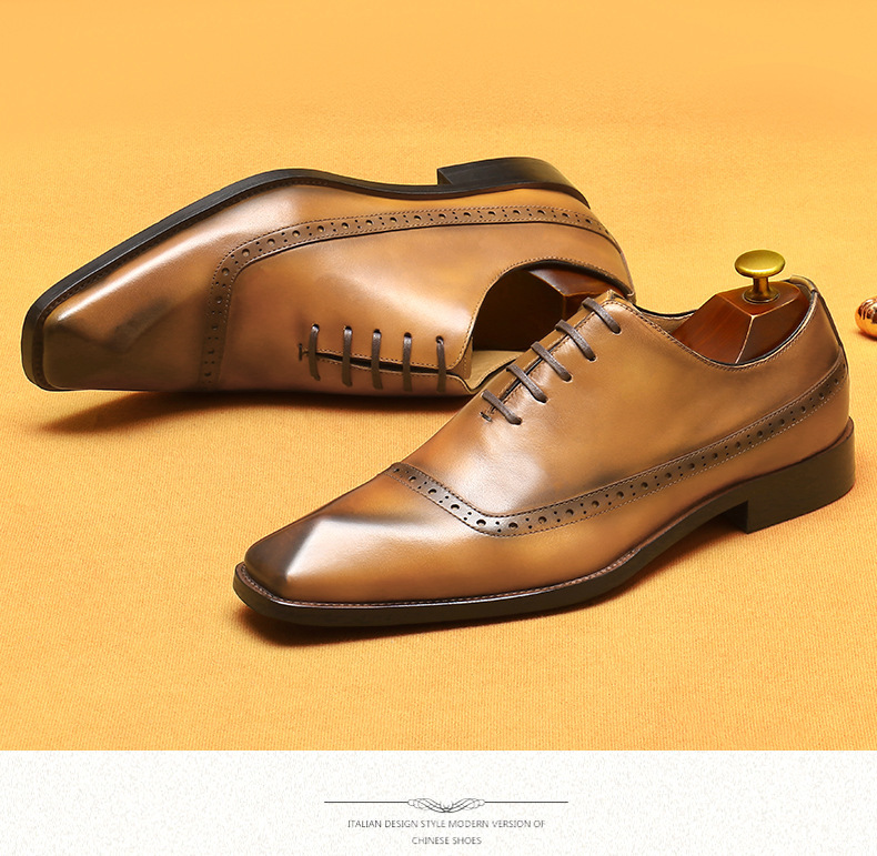 Cross-border E-Commerce Foreign Trade Leather Shoes men's Leather British Brock Carved Business Dress Oxford Shoes men shoe_vogvips.com