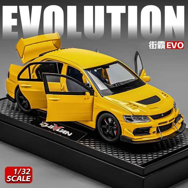 1:32 Three Generations Nine Evo Alloy Car Model Simulation Jdm Sports Car Collectible Ornament Children's Toy Car Wholesale