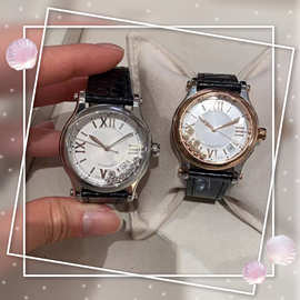 YF厂肖邦快乐钻石手表五钻七钻全自动机械女表30/33/36鳄鱼皮腕表