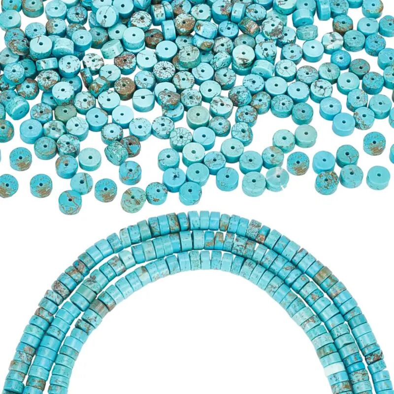 Natural Magnesite Turquoise Spacer Cross-border Supply Straight Cut Hercynian Pieces Buckle Beads DIY Beaded Beads