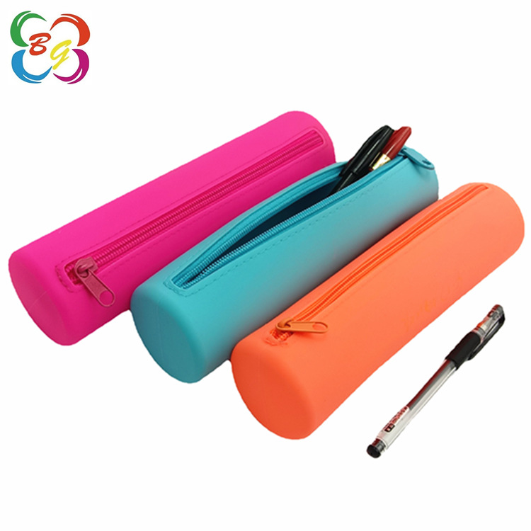 Estuche para lápices de silicona con cilindro explosivo transfronterizo para estudiantes, estuche para lápices portátil de gran capacidad, bolsa de almacenamiento de papelería, logotipo personalizable