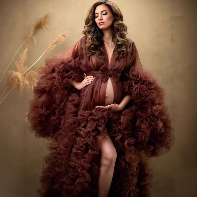 Amazon's Hot-Selling Foreign Trade Mesh Tutu Skirt, Pregnant Mother Art Photo Cardigan Dress, Aliexpress Sexy Wedding Dress