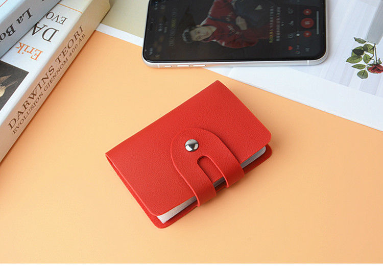 Solid Color Pattern Unisex Solid Color Pu Leather Hidden Buckle Card Holders