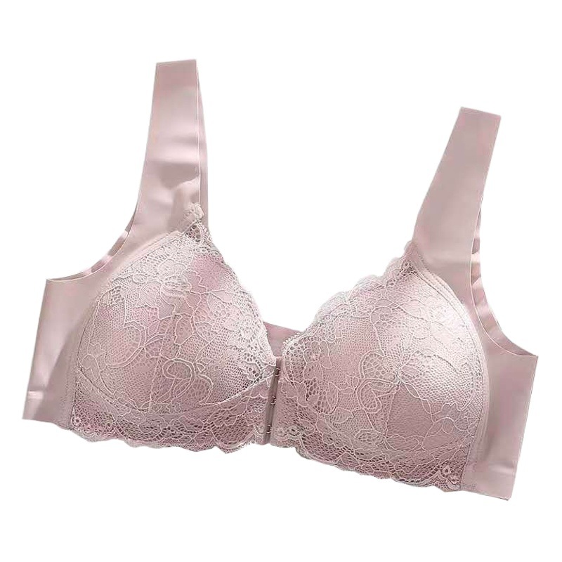 Comercio exterior transfronterizo europeo y americano popular inalámbrico hebilla delantera push up sujetador de encaje delgado estilo chaleco belleza espalda ropa interior