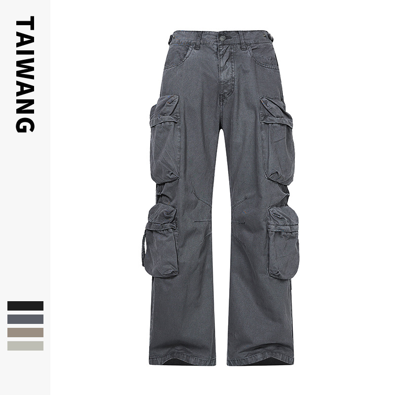 Men's Clothing Thai King Men's Wear 2024 casual pants men's autumn and winter ready to wear loose multi pocket trousers mopping pants men_voghion.com