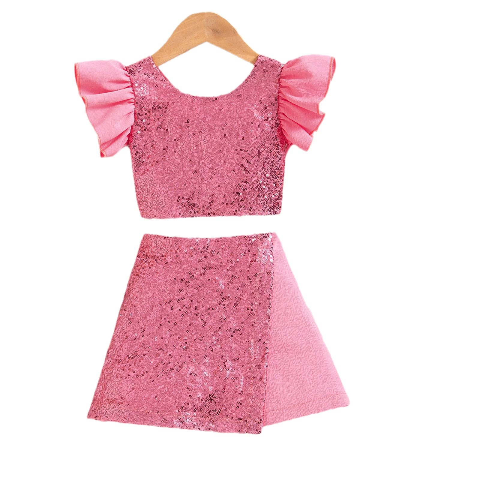 Summer set, nail sequins, T-shirt, trousers, European style, backless, wholesale