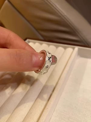 Кольцо small-design, модный стиль, цирконий и белая капля-эмаль бабочка, лёгкая роскошь для указательного пальца