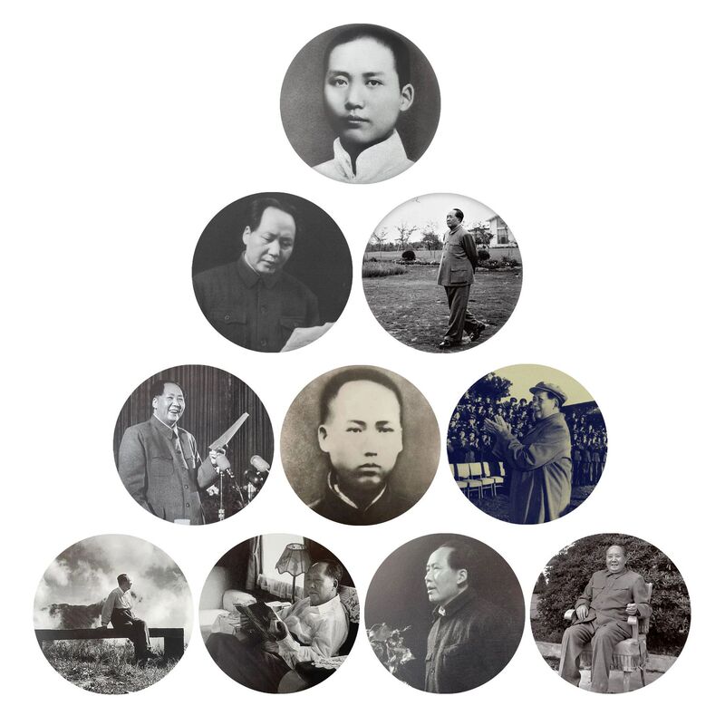 Vintage Old Photos Commemorating the Great Leader Mao Zedong, Magnetic Refrigerator Magnets, Crystal Glass Soft Magnetic Whiteboard Stickers