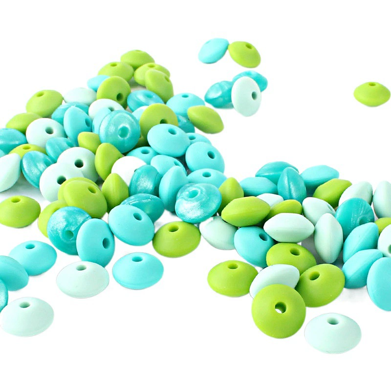 Силиконовые плоские бусины 12 мм, бусины-абакусы, аксессуары для изготовления браслетов, детские прорезыватели для зубов