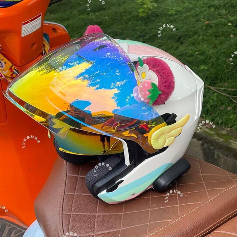Fantasy Angel Wings Helmet Decoration Electric Car Helmet Stickers Accessories Colorful Rainproof Girl Sakura Wings Ornaments