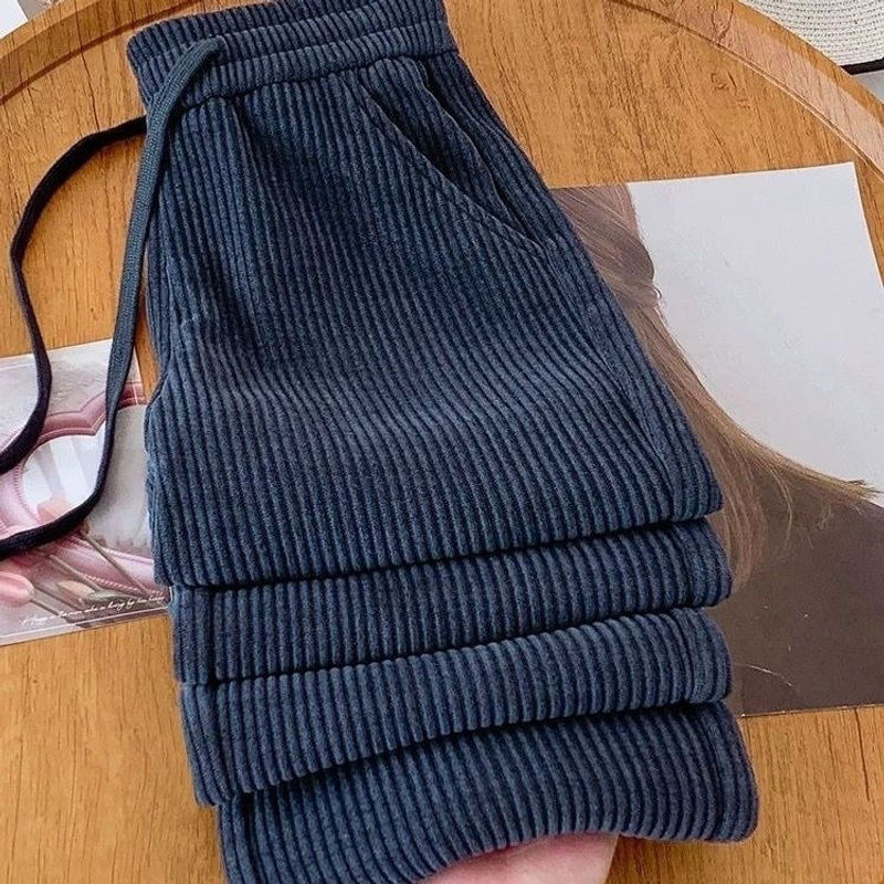 Corduroy Versatile Straight-Leg Pants for Women, Spring, Autumn, and Winter 2026 New High-Waisted Slimming Loose Drape Narrow Wide-Leg Pants for Women Corduroy Versatile Straight-Leg Pants for Women, Spring, Autumn, and Winter 2026 New High-Waisted Slimming Loose Drape Narrow Wide-Leg Pants for Women