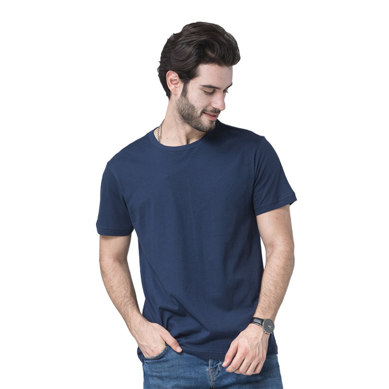 2025 Summer 0001 Casual 170g Pure Cotton Fashionable Simple Sports Slim-Fit Solid Color Crew Neck Short-Sleeve T-Shirt