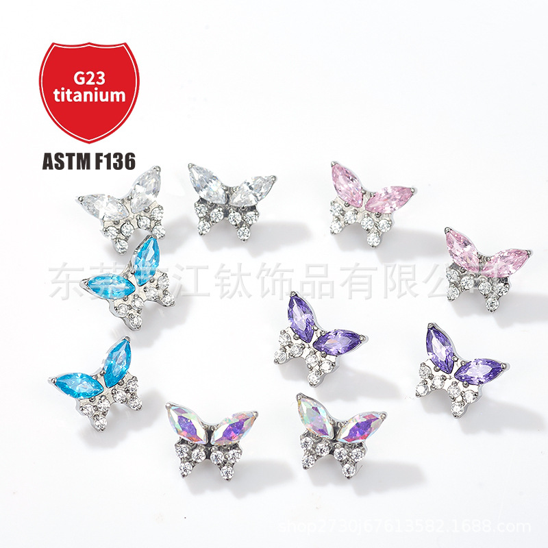 Pointed titanium steel lip stud product view