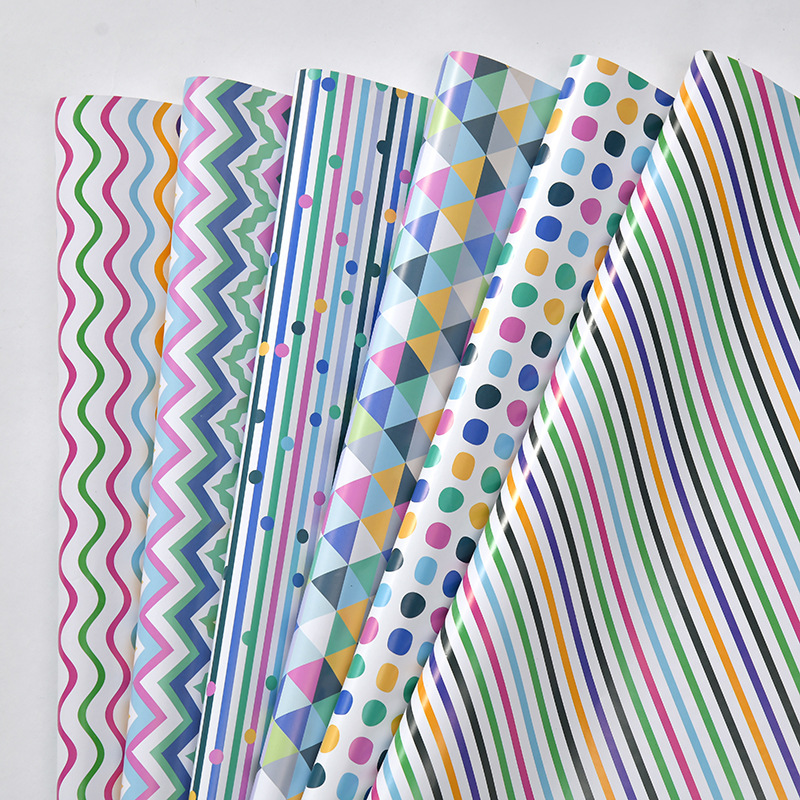 Amazon nueva colorida serie geométrica Día de San Valentín papel de regalo de cumpleaños papel de regalo de vacaciones papel de regalo al por mayor