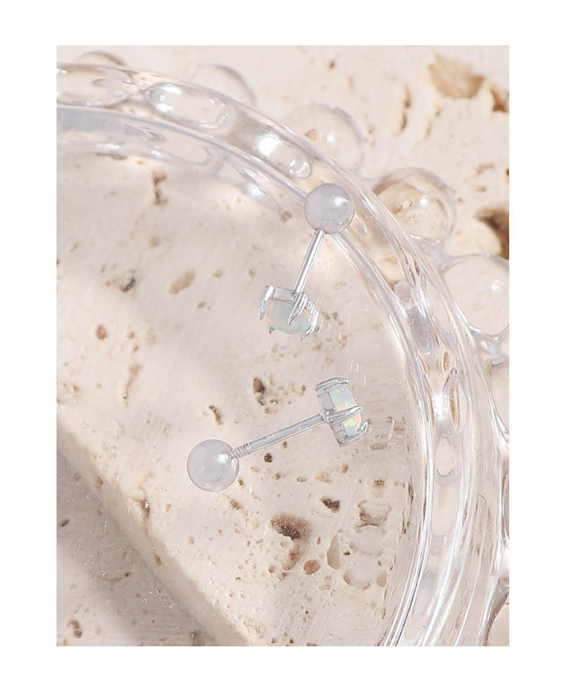 Fashion Geometric Sterling Silver Plating Zircon Ear Studs 1 Pair