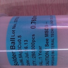 �h��Solder Ball LOT No.:D73  0.760mm�a���a��  Sn96.5Ag3Cu0.5