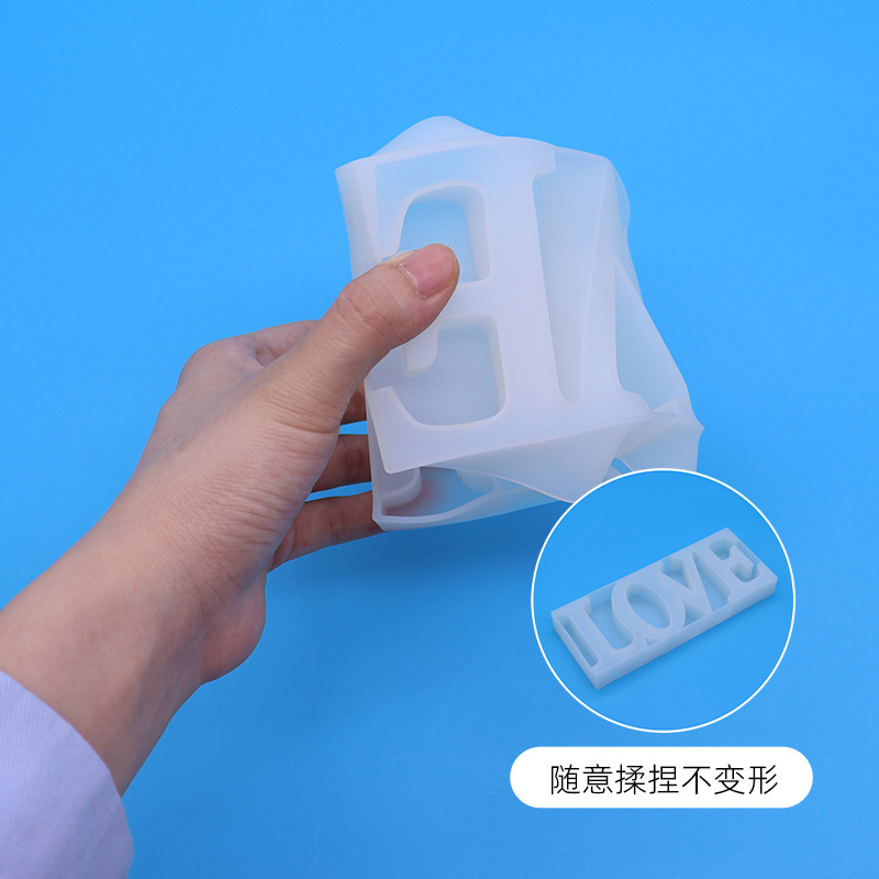 Utensilios para hornear molde para pastel letra cuadrada molde de silicona molde de inversión de bricolaje decoración gota de cristal herramienta gelificante