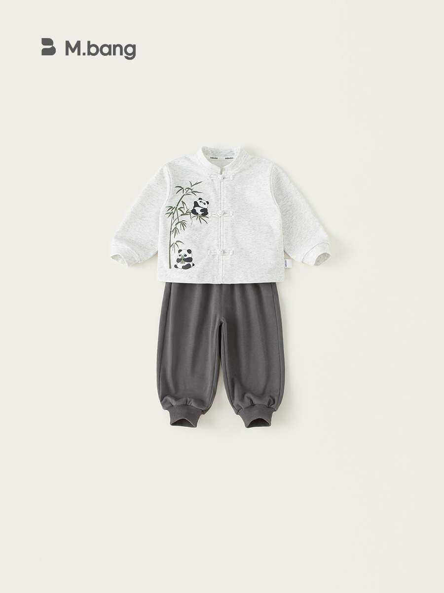 Yubao ropa infantil para niños set de ropa de primavera nuevo estilo de niños estilo chino panda chaqueta nuevo set de dos piezas