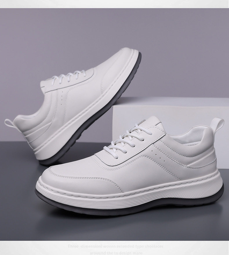 Giày thể thao nam sneaker da lộn phối màu, đế cao su EVA êm chân, buộc dây, gót 3-5 cm — h2506 trắng, h2506 đen chi tiết 14