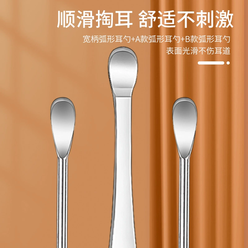  Ear Cleaning Kit, 5–6 Piece Stainless Steel Handheld Set with Carry Case, Portable for Adults