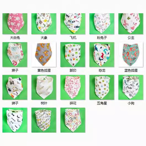 Baby Triangle Scarf, Bib and Towel with Double Button, Four Seasons Baby Bib, Head Scarf