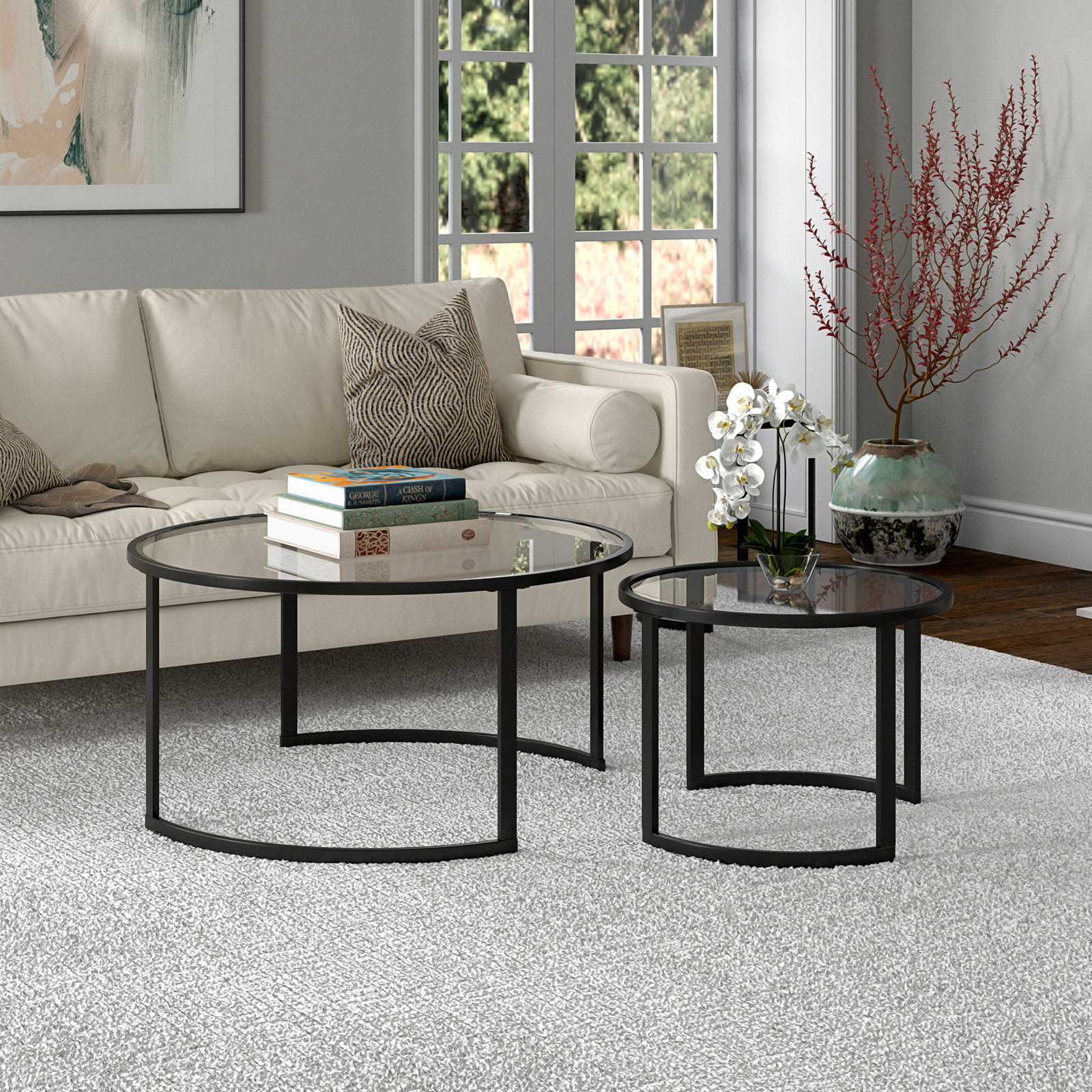 Mesa de té de lujo ligera, sala de estar, mesa de café minimalista de alto nivel, mesa de café de vidrio temperado casera