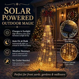 �羳��ƷChristmas Bell Cascade Solar Yard Light��K�ٲ���