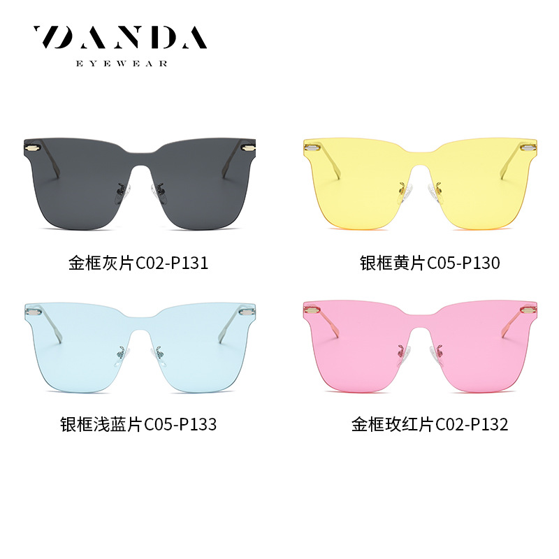 Nuevas gafas de sol de moda europea y americana de las mujeres gafas de sol JS8523 lente de una sola pieza sin marco gafas de sol a prueba de rayos UV hombres