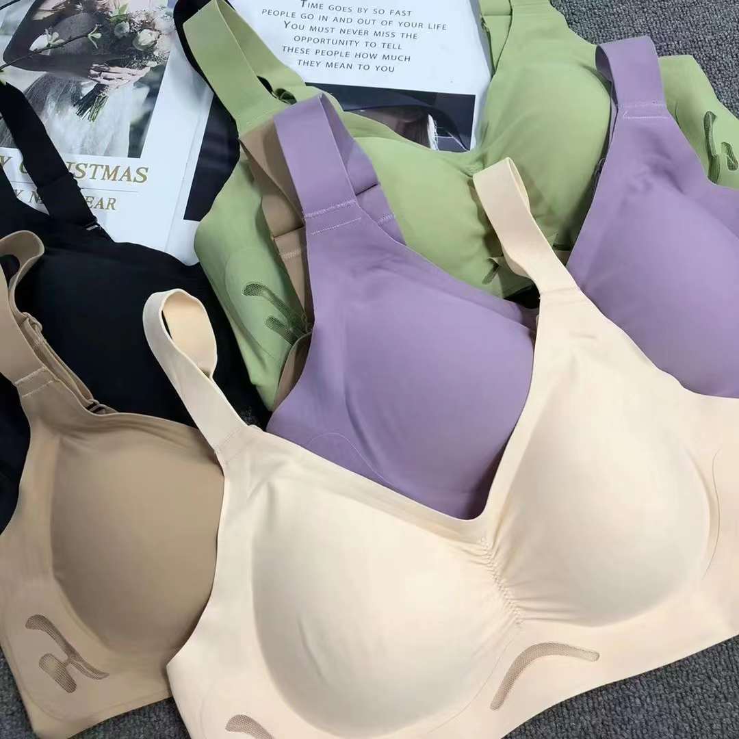 Nueva taza de látex sin marcas de alta calidad, chaleco de dama sin anillo de acero, bra de yoga, ropa interior deportiva, mujer al por mayor