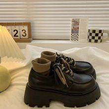 韩版小皮鞋女2025年新款复古英伦风学生百搭圆头厚底增高单鞋