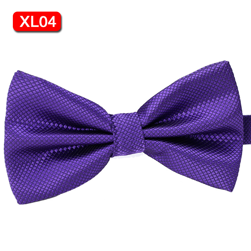 Nuevo color sólido moda simple vestido arco e-commerce fiesta boda color sólido cuadros finos pajarita pañuelo traje