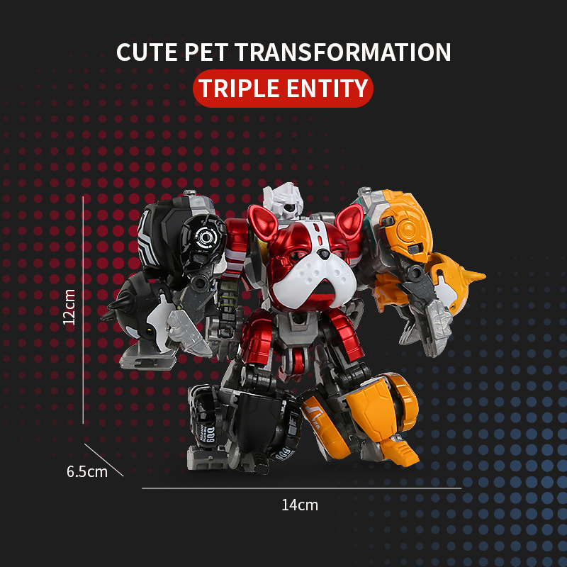 Transformation Dog Alloy Triple Transformation Warrior Robot Model Adornos Niños Juguetes Transfronterizo TEMU