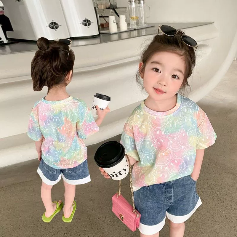 2025 новая летняя футболка с галстуком с короткими рукавами для родителей и детей