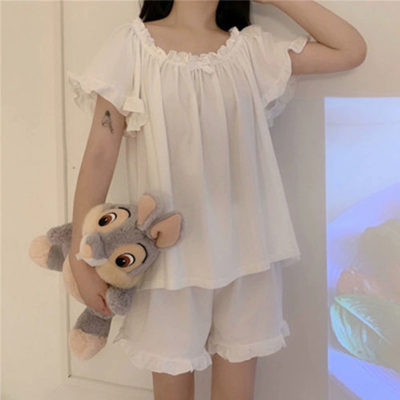 화이트 레이스 반소매