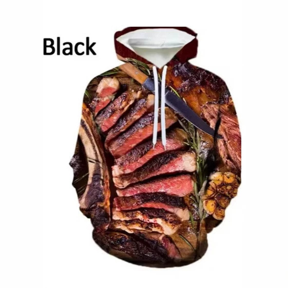 3D Printed Funny Food Pattern Men's Hoodie Long Sleeve Hooded Pullover Sweatshirts Casual Oversized Men 3D Printed Funny Food Pattern Men's Hoodie Long Sleeve Hooded Pullover Sweatshirts Casual Oversized Men