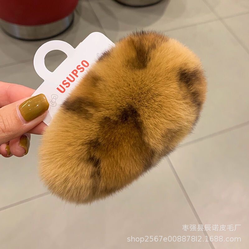 毛皮ヘアクリップ韓国インリアルレッキスウサギの毛かわいいぬいぐるみヘアクリップ毛皮 bb クリップインターネット有名人のヘアアクセサリー子供のヘアアクセサリー|undefined