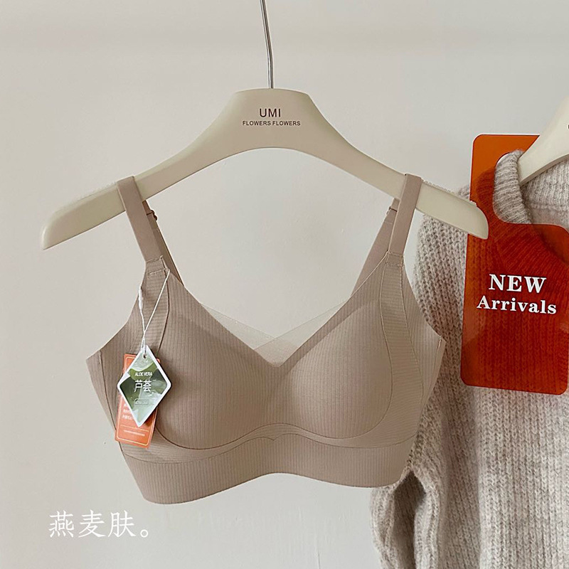 反重力暖肌蓄热芦荟润肤磨毛内衣女秋冬季聚拢软支撑无痕保暖文胸|undefined