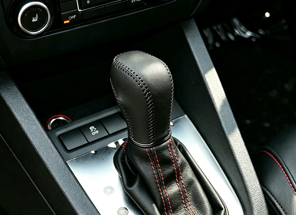 Car gear shift knob cover for Volkswagen 2012 Tiguan, Magotan, Bora, Lavida, and Sagitar; hand-stitched gear shift cover and handbrake cover