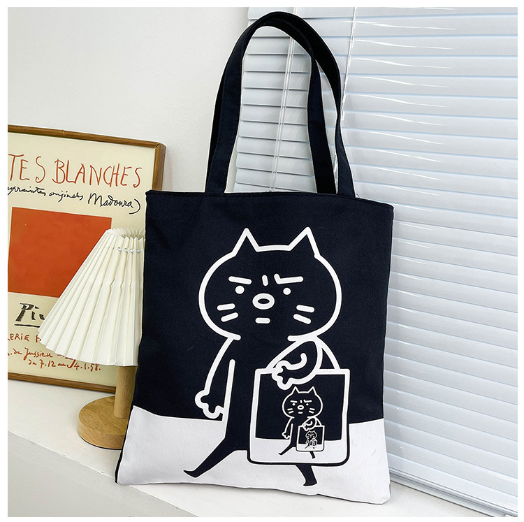 Women's Large Canvas Cartoon Classic Style Zipper Canvas Bag display picture 8