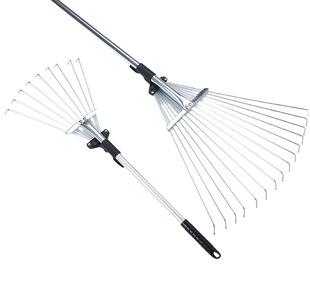 Removable Butt Tube Stainless Steel 15-Tooth Garden Rake Garden Rake Grass Rake Retractable Multi-Function
