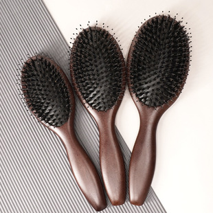 Spot Processing Customized Boar Bristle Scalp Air Cushion Massage Comb Beech Wood Nylon Comb Teeth Smooth Hair Salon Air Bag Comb