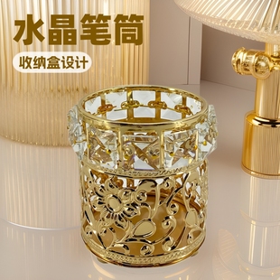 Hot Sale European crystal pen holder makeup brush storage tube eyebrow brush comb organizing storage box crystal decoration customization