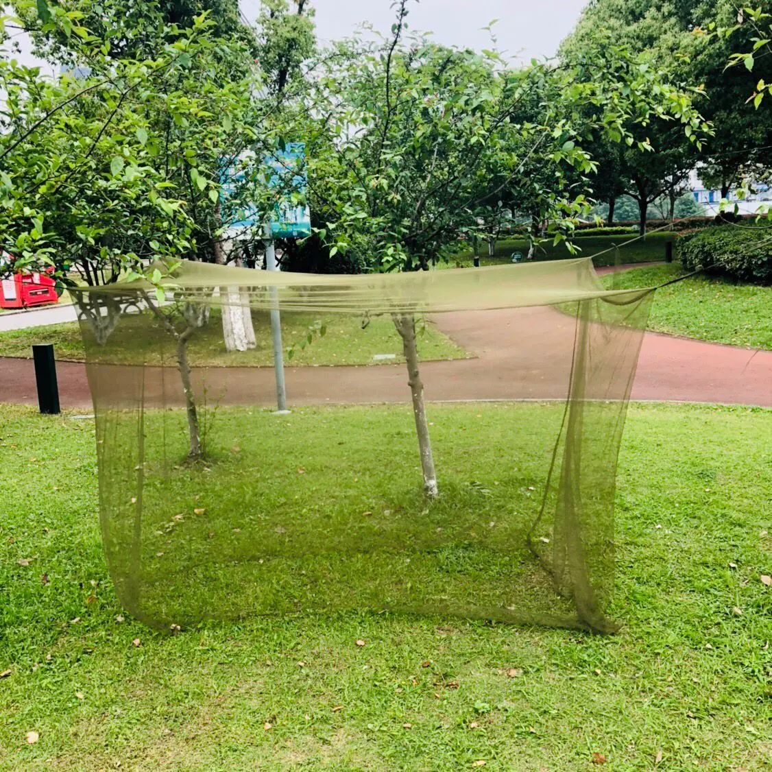 【军绿色无门方顶】工厂批发军绿色无门方形蚊帐加密加厚军绿色蚊