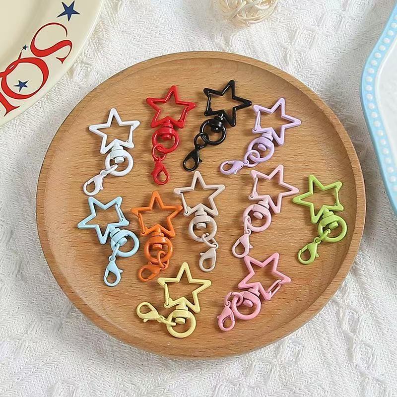 Macaron Five-Pointed Star + Lobster Clasp Rotating Keychain DIY Handmade Material Bead Pendant Accessories Macaron Five-Pointed Star + Lobster Clasp Rotating Keychain DIY Handmade Material Bead Pendant Accessories