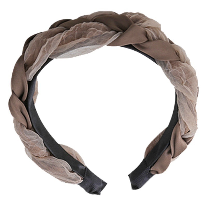 Ciervo blanco mismo estilo diadema de malla Otoño e Invierno de las mujeres 2022 celebridad de Internet nuevo alto cráneo superior ancho lado presión banda de pelo pinza de pelo