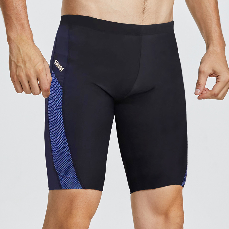 Five-Point Swimming Trunks Men's Quick-Drying Stripesd Boxer Briefs Plus Fat Large Size Hot Spring 24 New Model Manufacturer Wholesale Direct Sales