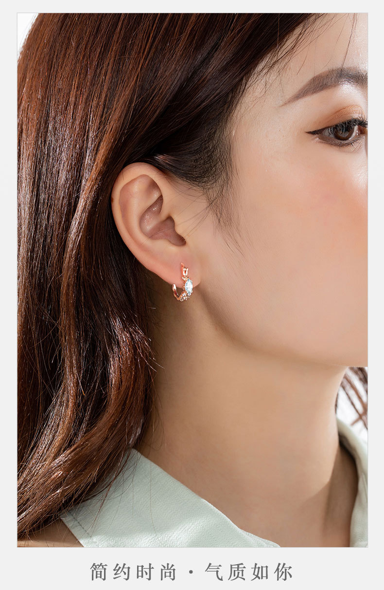 时尚轻奢风橄榄叶耳钉小众设计高级感简约个性耳环新品