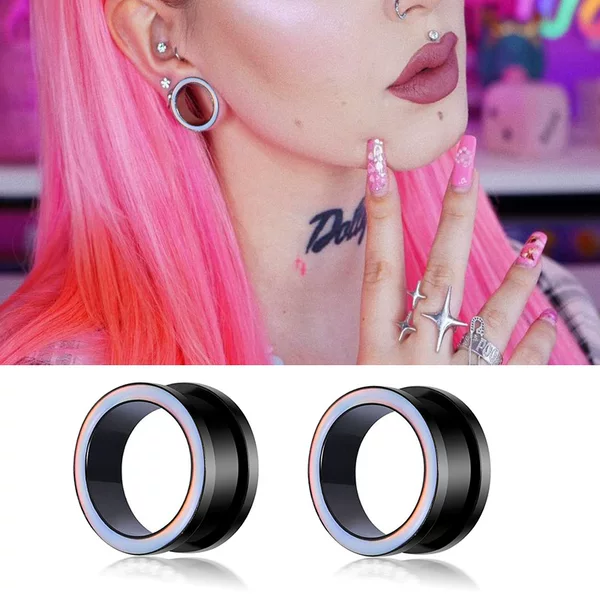 Stainless steel color-changing pulley metal ear expander pulley oil drop pink human body popular puncture jewelry wholesale ear expander