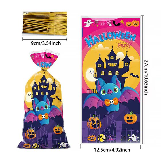 Trendy Halloween candy packaging bag small gift gift bag hand gift bag candy DIY baking food bag